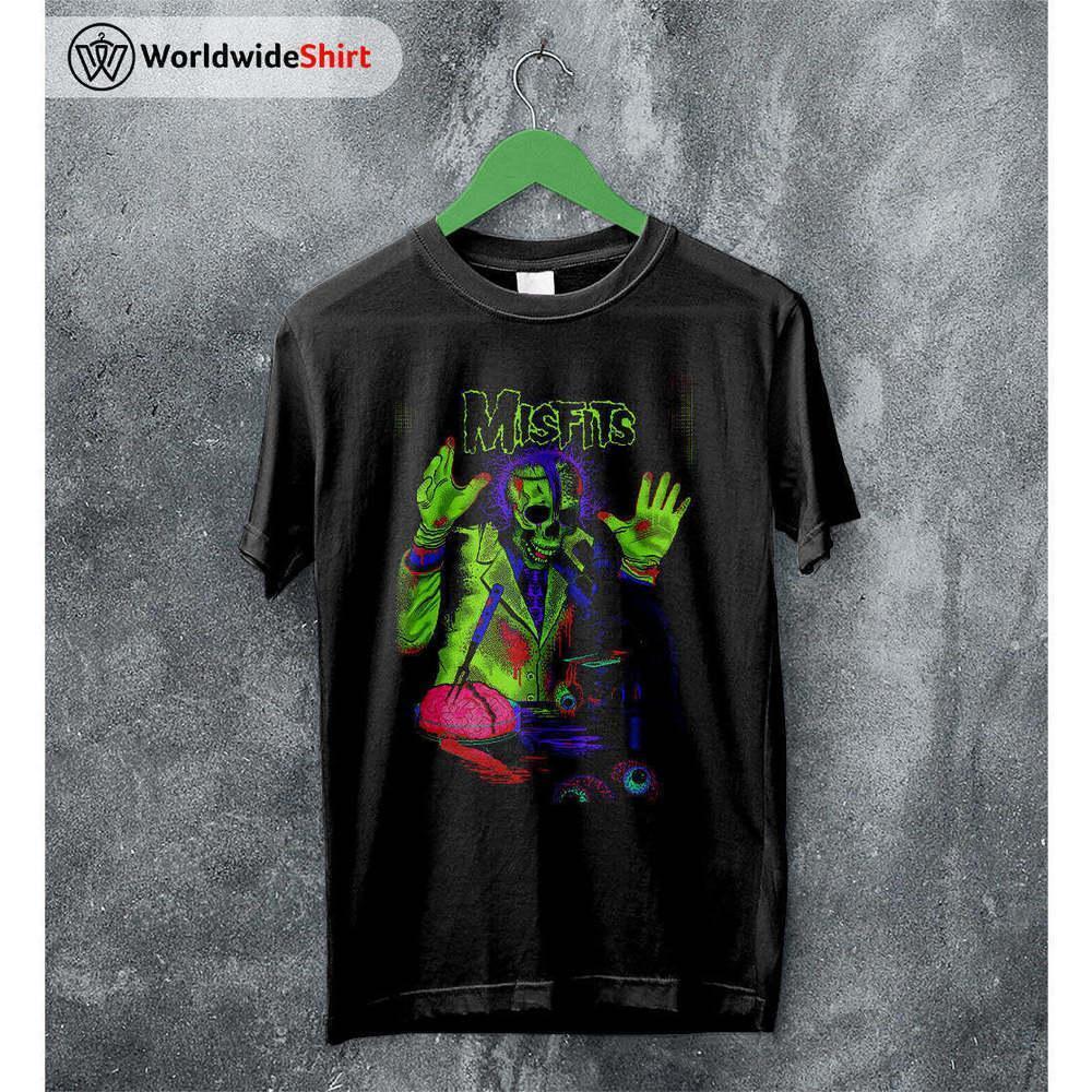 Misfits Skeleton Green Classic Rock Punk Band Music Graphic T-Shirt